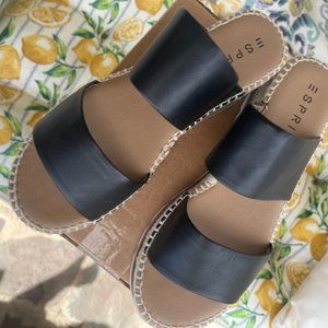 Esprit Espadrille sandals, size 9M, black